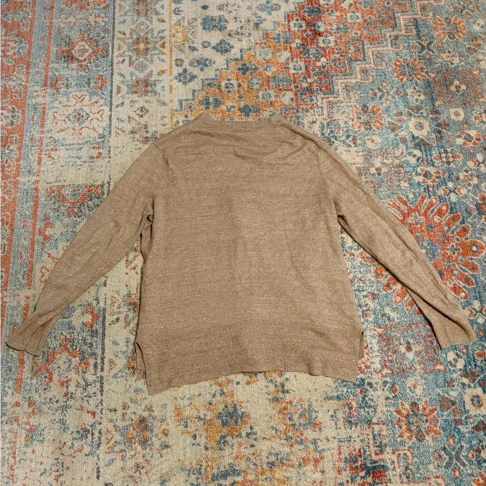 J. Crew merino wool-linen v-neck cardigan - Picture 6 of 7